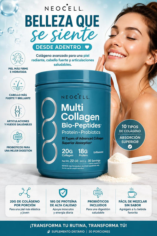 NeoCell Multi Collagen Bio-Petides Protein + Probiotics