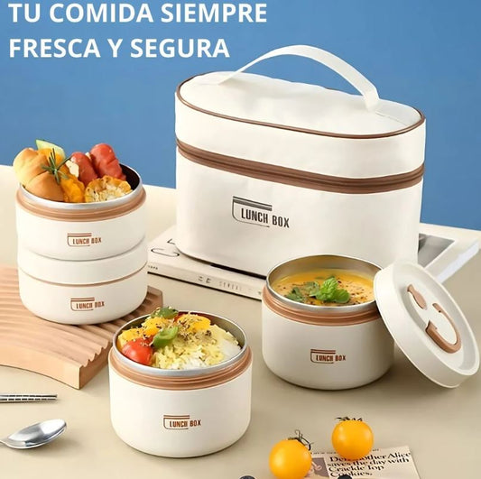 Lonchera Portacomida Set X4 Con Estuche