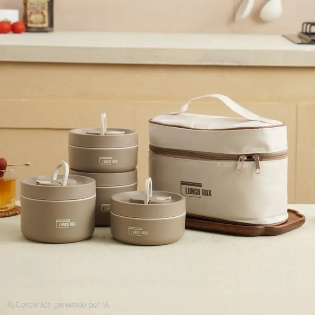 Lonchera Portacomida Set X4 Con Estuche